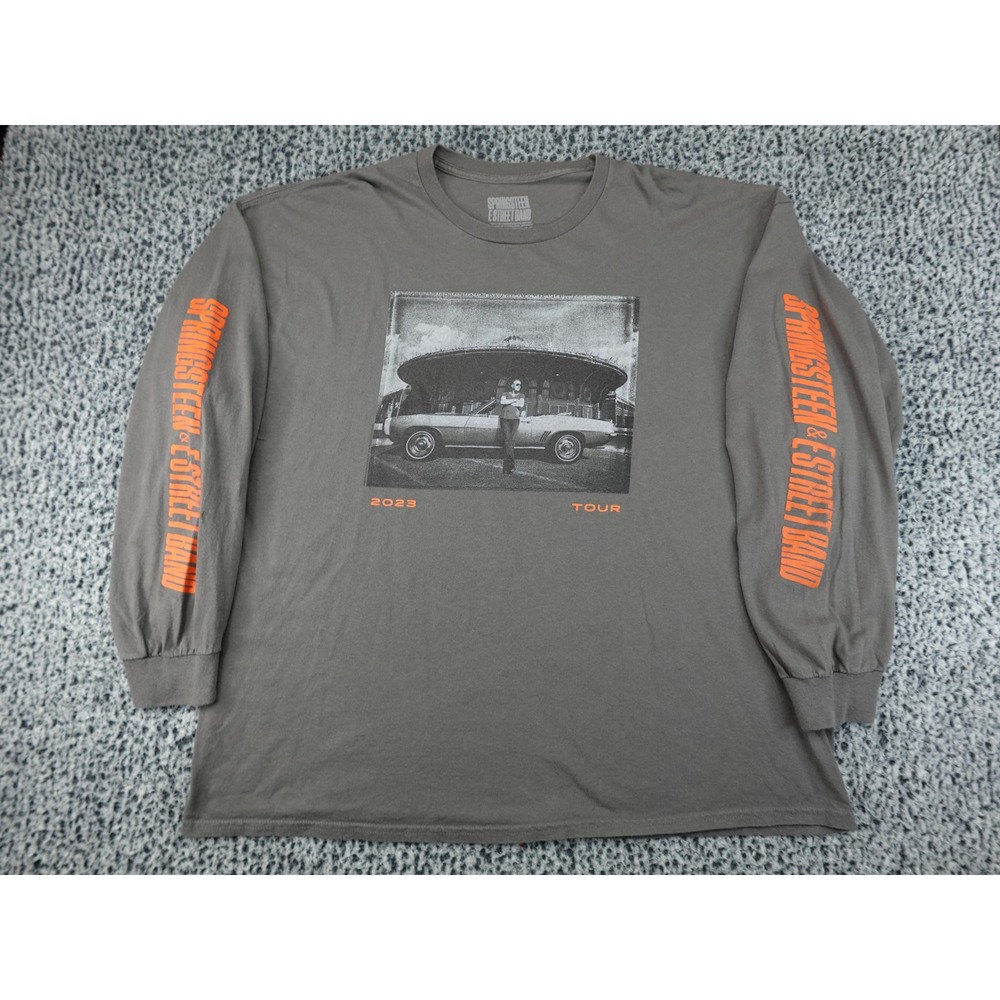 Springsteen E Street Band Tour Shirt Mens XXXL Gray 2023 Long Sleeve Graphic‎